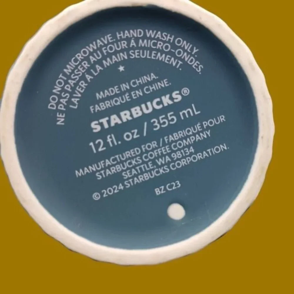 Starbucks geometric ceramic tumbler winter 12 oz